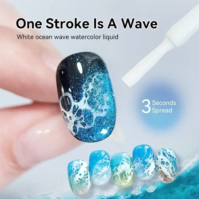 Vernis à ongles gel effet bulle vague de mer blanche 10ml