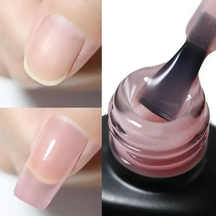 15ml Base en caoutchouc et couche de finition Gel vernis à ongles Transparent rose Gel de construction apprêt Gel