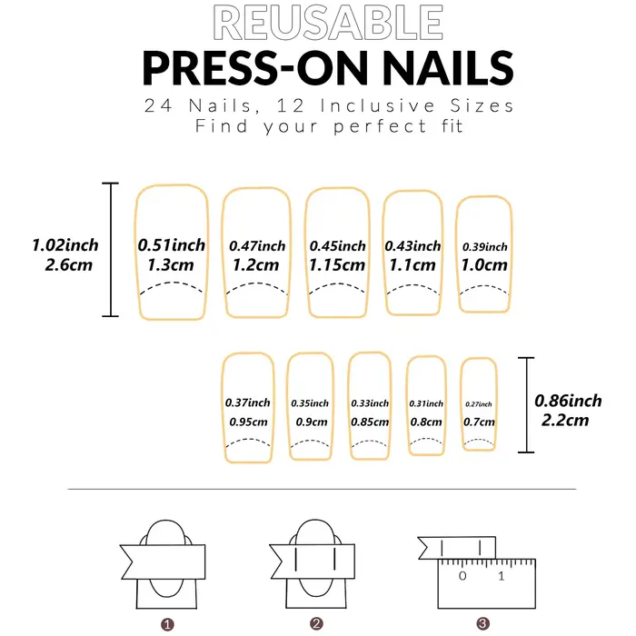 48 pièces français bordure noire armure des mains et des pieds faux ongles brillants entièrement coupés