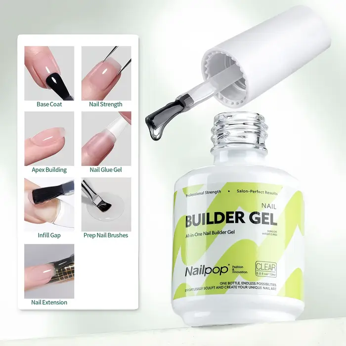 Nailpop constructeur Gel à ongles 4 couleurs couche de Base renforcement épaississement Extension st