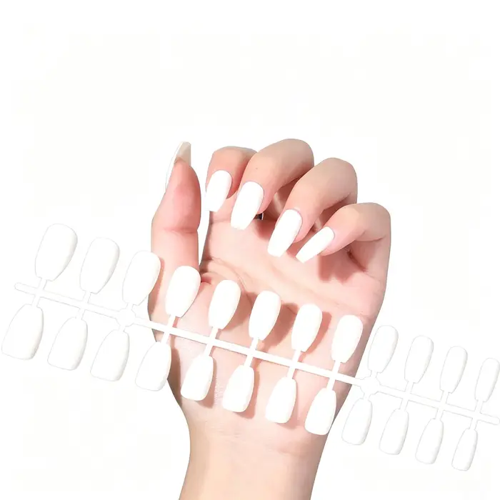 YIKOOLIN Faux Ongles Courts et Ronds 24 Pièces Ongles Acryliques Opaques de Couleur Unie pour Salon 