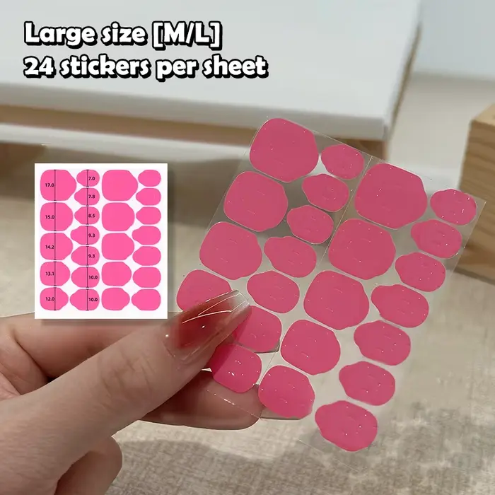 Autocollants Double face réutilisables, 24/30 pièces, gelée transparente, colle pour faux ongles, ac