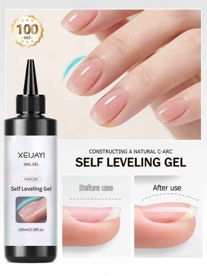 1 pièce de gel transparent renforçant pour ongles de 100 ml, utilisé pour renforcer, allonger et pré