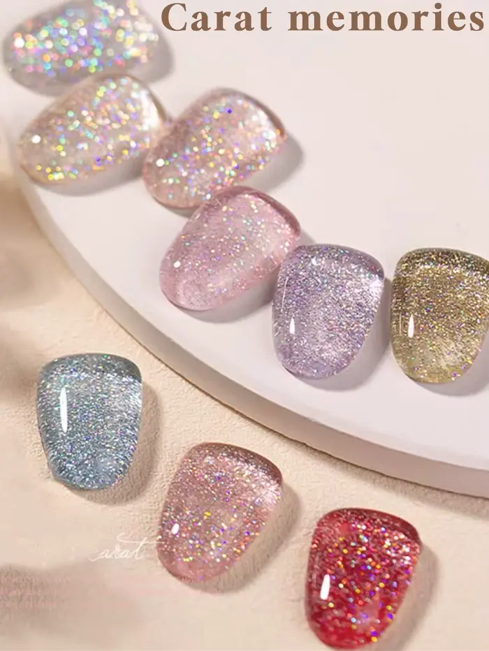 Nouveau Gel à Ongles Scintillant Sept Couleurs Effet Diamant Broyé Été-Automne 2026