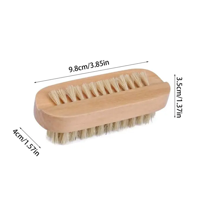 Brosse à ongles en bois réutilisable à poils de sanglier, brosse de nettoyage des ongles double face pour femmes, hommes, adultes, personnes âgées, adolescents, à domicile