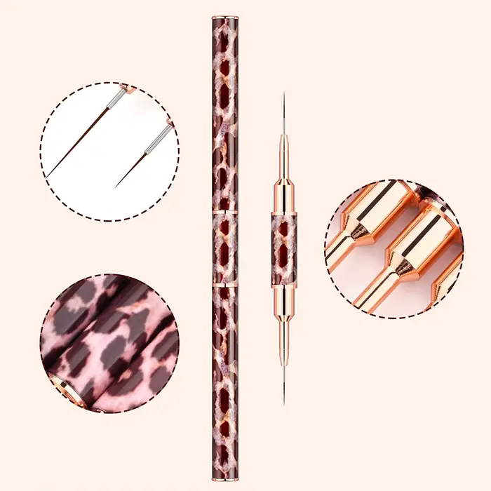 Pinceaux pour Nail Art imprimé léopard