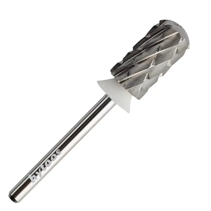 HYTOOS 5XC Round Top Grand Baril Nail Forets 3/32 Carbure Burr Supprimer Épais Gel Manucure Exercice