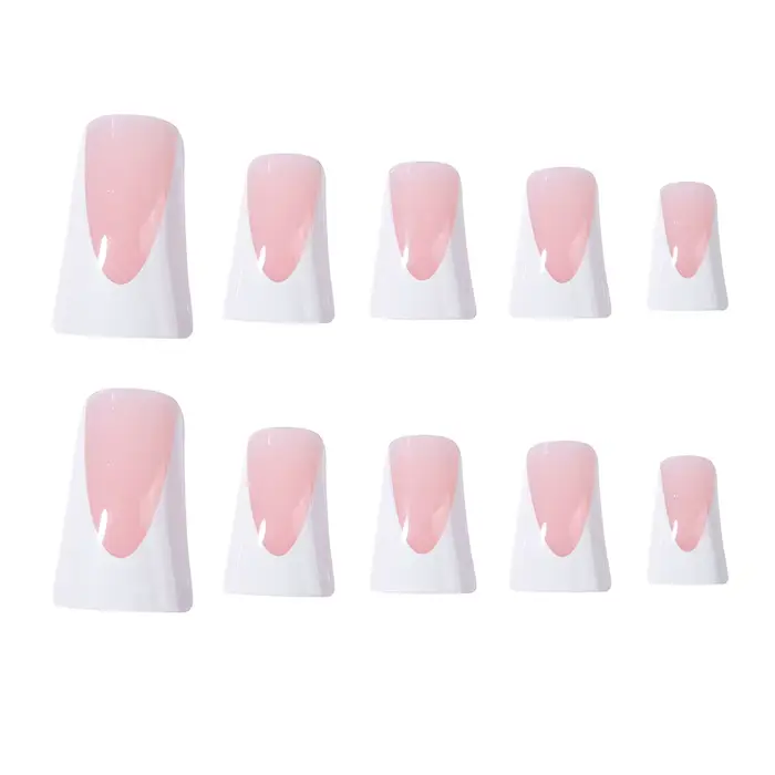 Faux ongles en résine blanche de style français