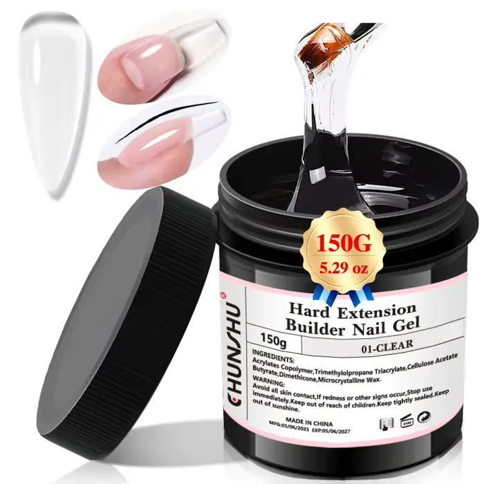 CHUNSHU 150ML Gel constructeur blanc laiteux pour Extension d'ongles auto-nivelant Gel dur renfort Camouflage Gels pour ongles