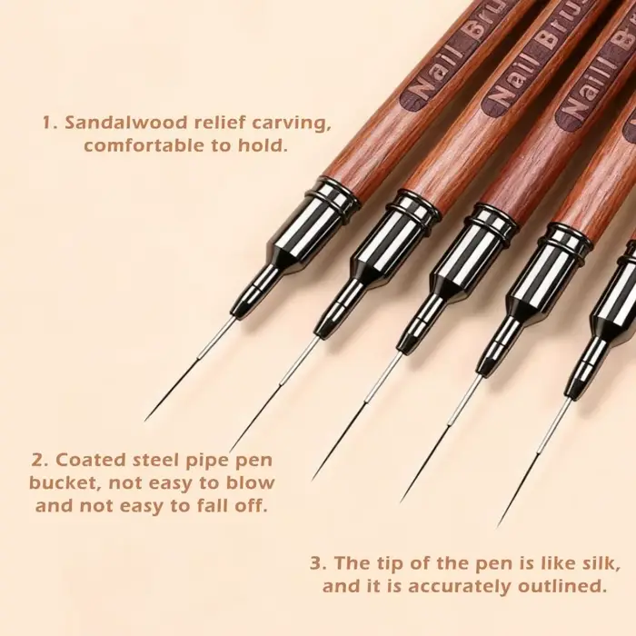 Nouveau Pinceau Liner pour Ongles 6/9/12/15/18mm