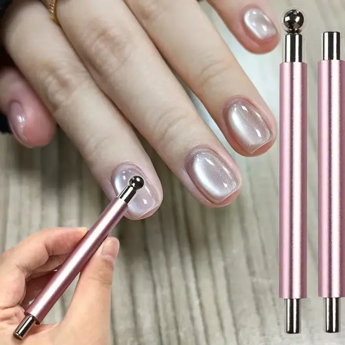Bâton magnétique pour ongles effet perle de verre, 1 pièce Stylo magnétique œil de chat à Double t