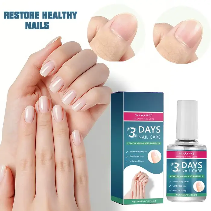 Huile de Soin des Ongles 3 Jours Formule Kératine Acides Aminés Séchage Rapide Effet Salon 90s Brillance Intense Sans Écaillage Hydratation Profonde Renforceur d'Ongles