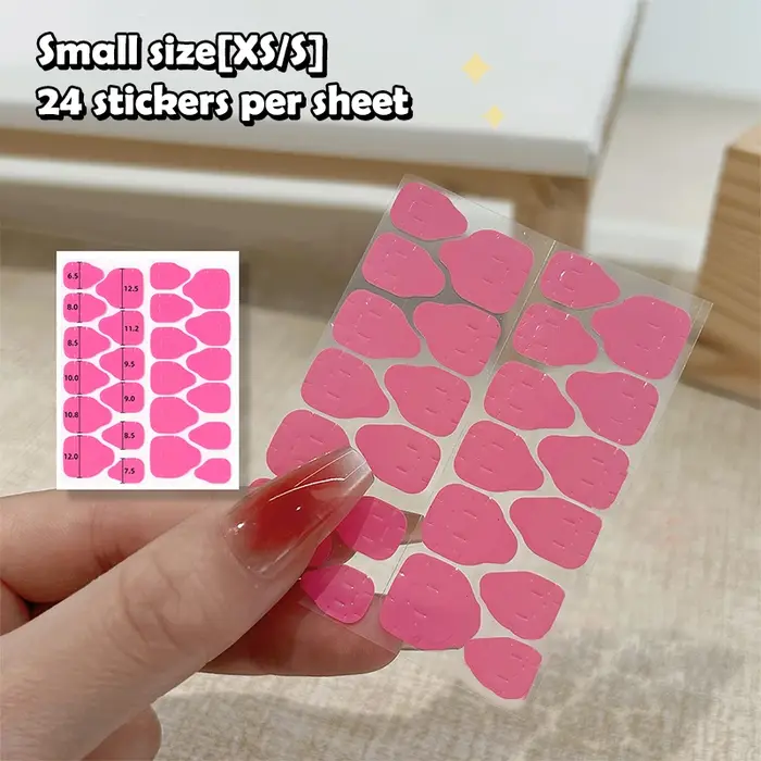 24/30 autocollants réutilisables double face pour ongles