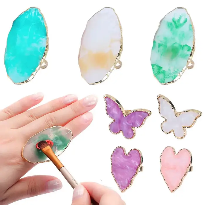 Rim Agate Finger Ring Painting Palette