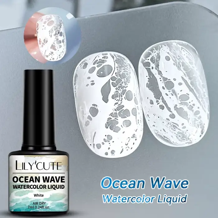 Vernis à ongles en gel LILYCUTE 7 ml, vague océanique, blanc, aquarelle, dentelle, dégradé, vernis à