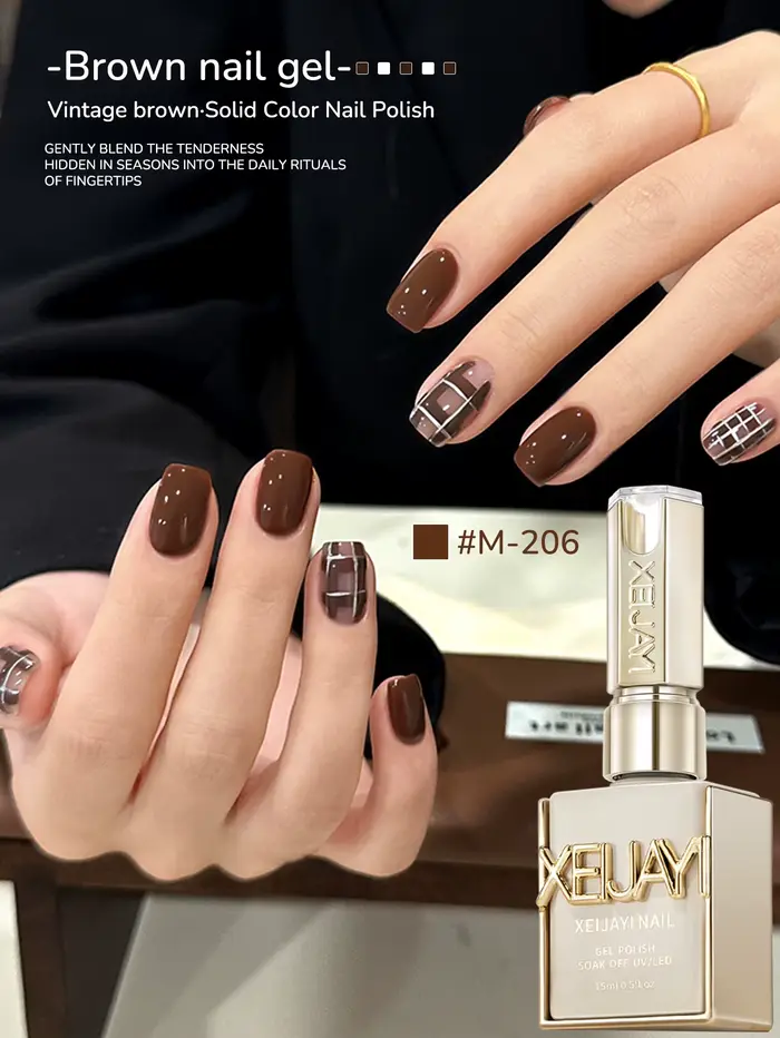 1PC 15ML brun ongles Gel Semi Permanent Nail Art trempage UV LED Salon de manucure bricolage