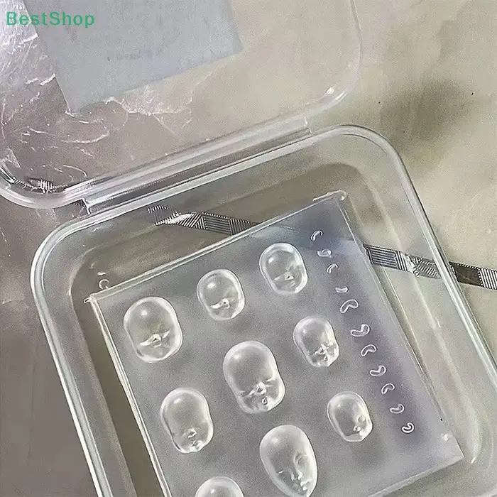 ♥ Moule 3D en Silicone pour poupée visage humain, décorations pour Nail Art, modèle de manucure Tran