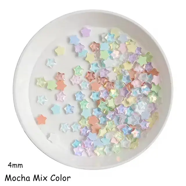 100 pièces mignon Mini moka couleur étoile 4MM dos plat verre cristal Nail Art strass bricolage manucure décoration pier