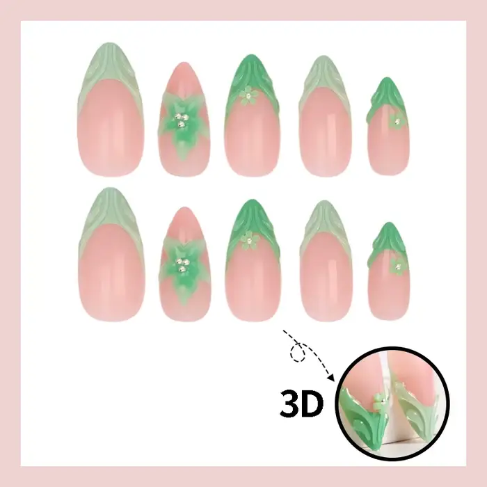 24 faux ongles en amande