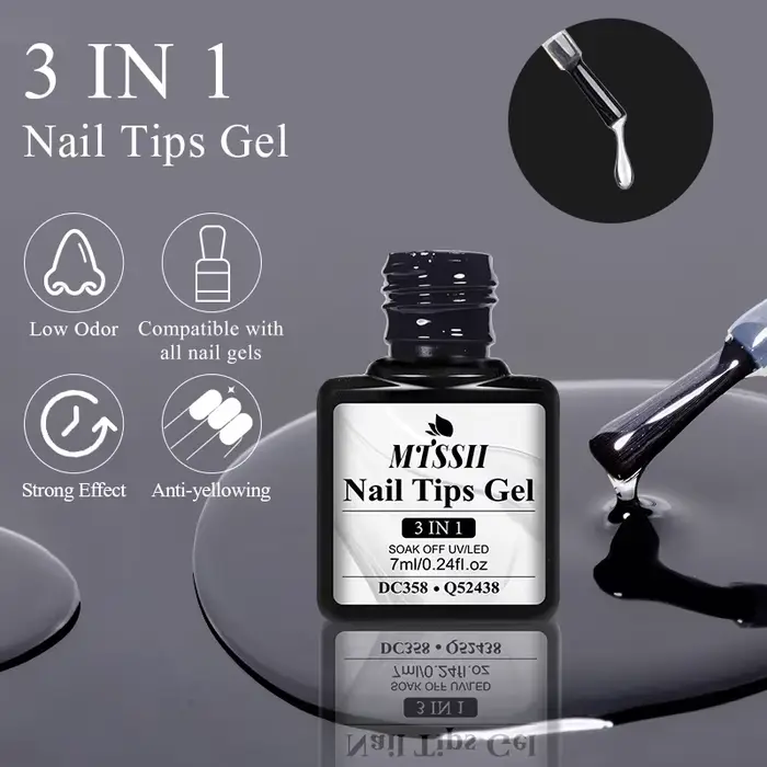 Gel de pointes d'ongles souples 3 en 1
