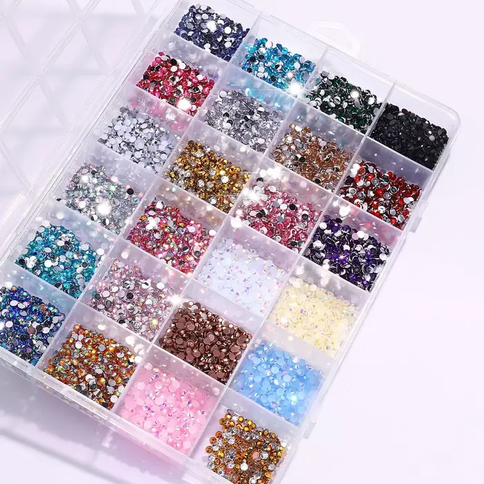 Kit de strass ronds en résine à fond plat, 3500 pièces/boîte, paillettes de couleur, bricolage 3D, d