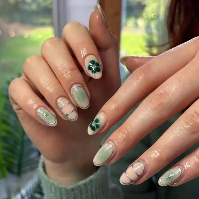 24 pièces fleur rose douce presse sur ongles brillant court amande couverture complète
