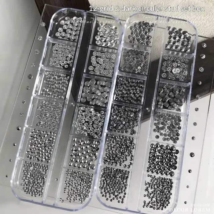12 Grilles de Charms Métalliques pour Ongles