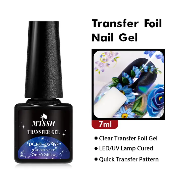 Vernis à ongles en feuille de transfert, vernis Semi-Permanant pour autocollant adhésif, colle à ong