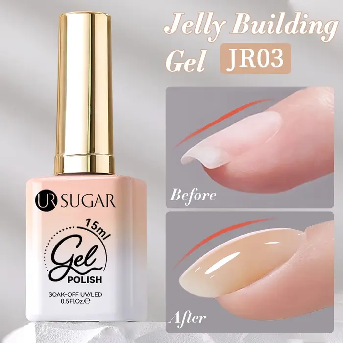 UR SUGAR 15ml Gel de construction de gelée pour construire renforcer les ongles fins manucure naturelle Nail Art