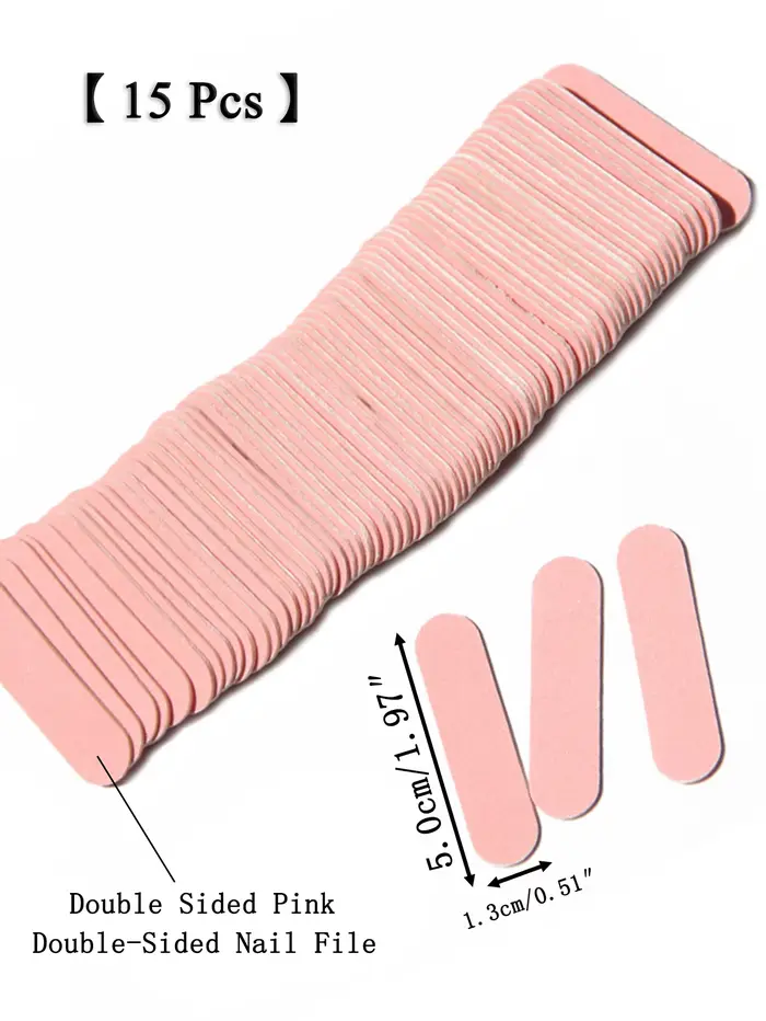 15 à 2000 pièces de mini-limes à ongles roses double face en émeri pour manucure, pédicure, nail art