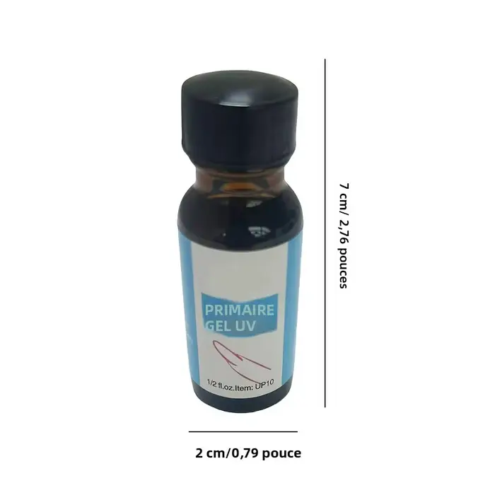 Primaire Gel Préparateur pour Ongles 14ml – Agent Adhésif Sans Lampe UV Requise – Empêche le Relevage des Gels Manucurés