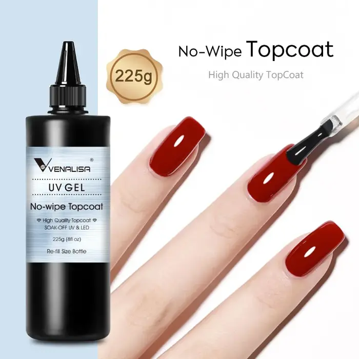 Venalisa couche de finition trempée longue tenue Gel auto-nivelant renforcer l'extension d'ongle de Camouflage 30 ml/225 ml paquet de recharge de grand Volume