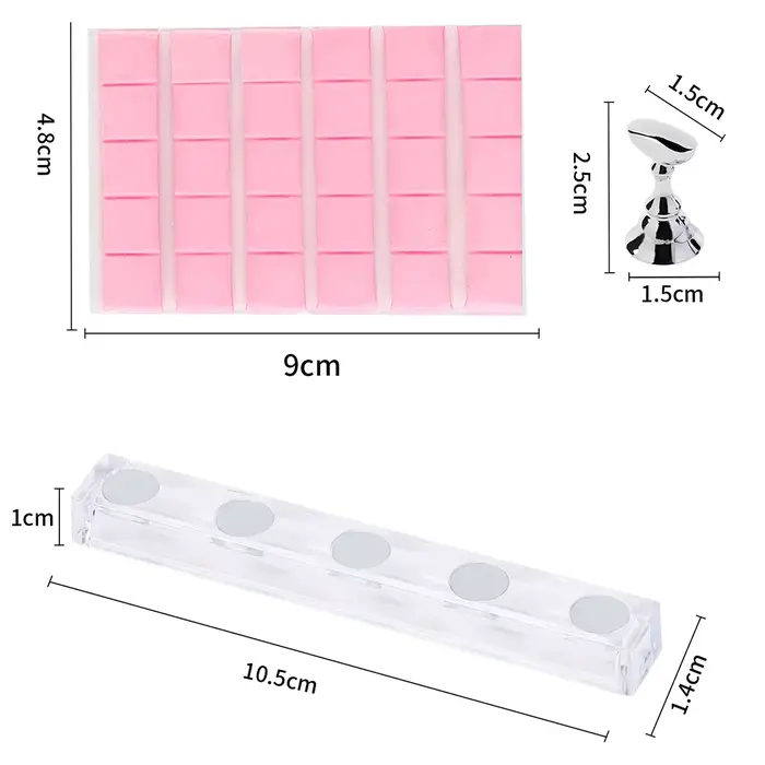 Ensemble de supports pour ongles à pression sur l'affichage des ongles, support magnétique pour faux