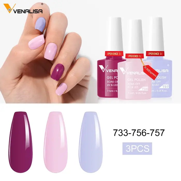 3 pièces/kit Venalisa vernis à ongles brillant Semi Permanent grande couverture Gel