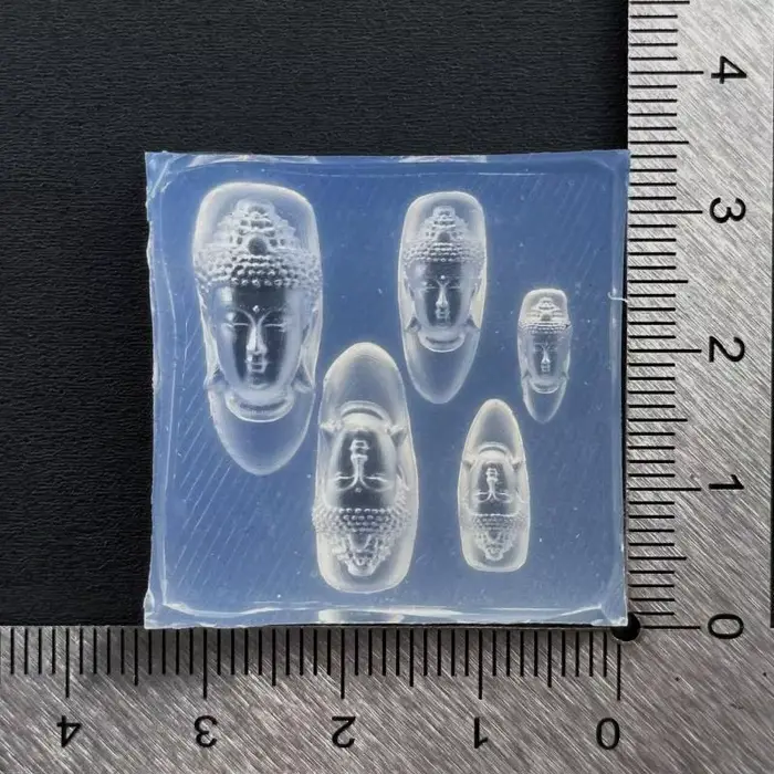 ♥ Moule en silicone 3D tête de Bouddha, dieu de la richesse, pour décoration d'ongles, modèle de man
