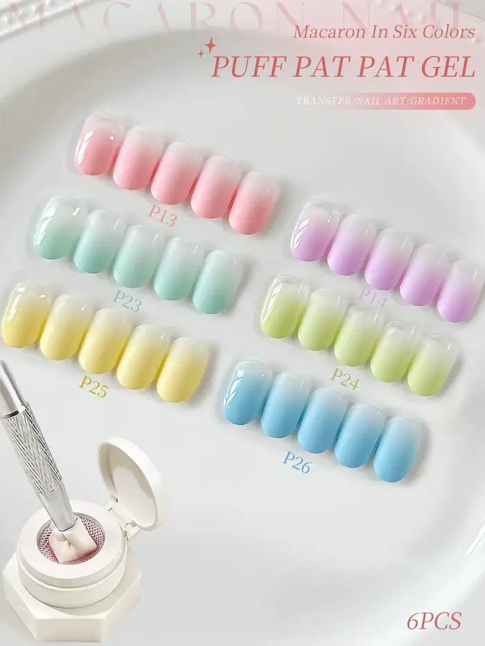 Vernis à ongles semi-solide gel 6 couleurs Macaron