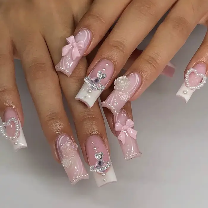 Faux Ongles Longs et Courts pour Femme et Fille, Nministériels d Floral Mignon, Décoration à 50 Poin