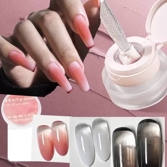 1 boîte coussin d'air Pat Pat Gel pour ongles rose dégradé tache