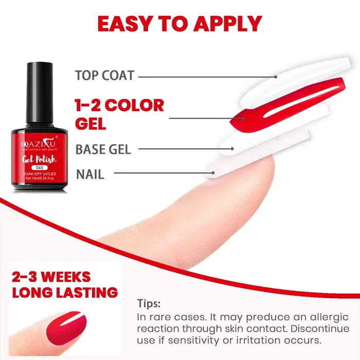 Vernis à ongles Gel rouge Semi Permanent