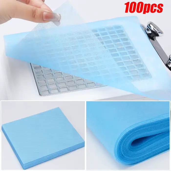 Collecteur de poussière sous vide jetable pour Nail Art, 100 pièces, papier filtre Non tissé rose/bl