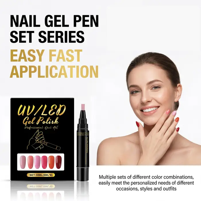 Kit de stylos à ongles DIY 6 couleurs