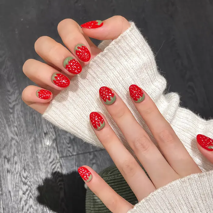 Faux ongles ronds courts faits à la main Harvey souhaits On