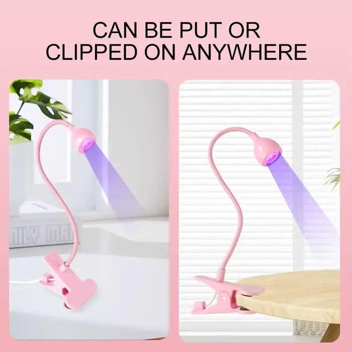 Lampe UV LED pour sécher les ongles en Gel, vernis à ongles, bureau Flexible à clipser, Mini lampe à