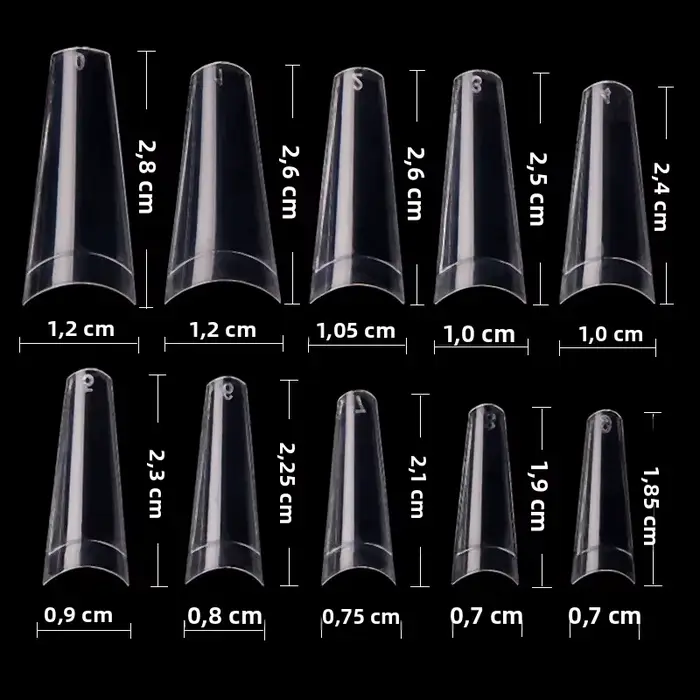 500 pièces clair naturel français Ballet cercueil faux ongles acryliques conseils d'art Gel UV Ultra Flexible