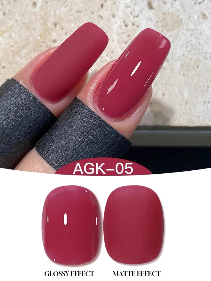 1-9pcs 15ml Vernis à ongles gel rose pour ongles secs en automne et en hiver, durcissement UV LED, c