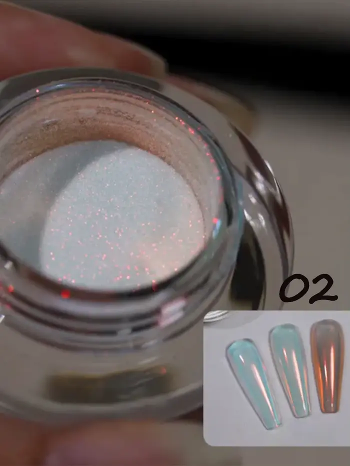Poudre à ongles aurore au clair de lune avec effet miroir