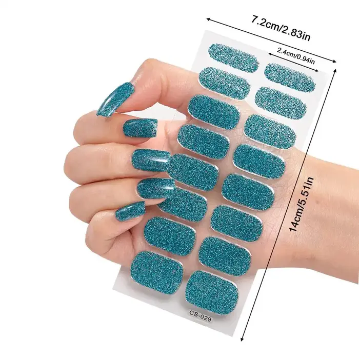 16 pièces/ensemble – Bandes d'ongles semi-durcies en gel à peler et coller