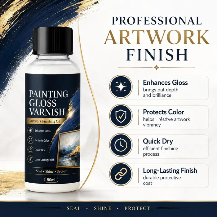 Vernis acrylique brillant 50 ml, séchage rapide, couche de finition transparente comme du cristal, scellant imperméable pour peinture sur toile, argile, roche, artisanat