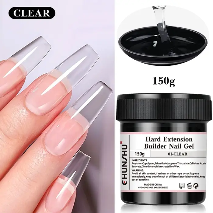CHUNSHU 150ML Gel constructeur blanc laiteux pour Extension d'ongles auto-nivelant Gel dur renfort Camouflage Gels pour ongles