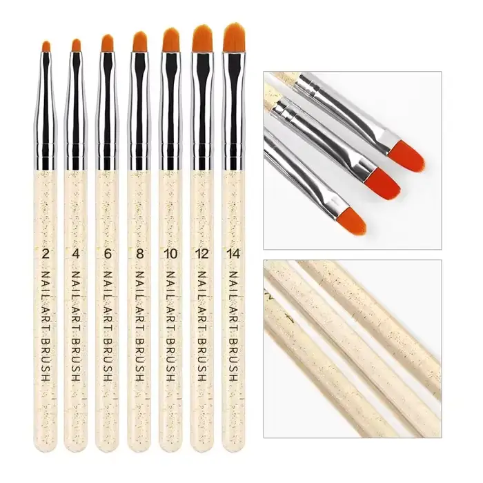 7 pièces/ensemble Nylon cheveux UV Gel acrylique Nail Art constructeur brosse stylo stylos à dessin pour la conception des ongles fournitures pour les professionnels